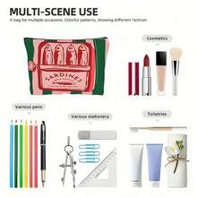 Túi đựng đồ trang điểm hình cá mòi thời trang có khóa kéo - Túi đựng đồ trang điểm và đồ vệ sinh cá nhân du lịch nhẹ, có thể gấp gọn - Quà tặng hoàn hảo cho phụ nữ, giáo viên và bạn bè - Thiết kế hình cá mòi bằng dầu ô liu, Túi đựng đồ vệ sinh cá mòi - Nhiều màu - Xem 2