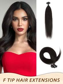 50pcs Human Hair Extensions 12-22 Inch Straight Hair Keratin F-Type Seamless Invisible High Quality Natural Real Hair For Wedding Daily Party Use - Multicolor - View 57