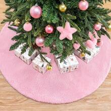 36 Inch Xmas Tree Skirt Tree Skirt Light Pink Faux Fur Tree Skirt Holiday Party Ceremony Tree Decorations - 淺粉色 - 查看 8