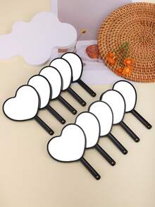 1个/5个/10个装 手持心形化妆镜，可爱学生宿舍必备，价格实惠，圣诞礼物，化妆品，化妆工具，便宜好物，礼物，女士礼物，圣诞礼物 - 彩色 - 查看 13