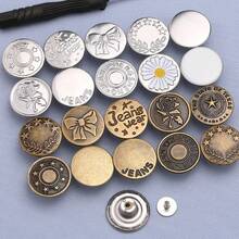 A Set Of 10 Adjustable Metal No-Sew Screw-Fixed Detachable Buckle Sets With A Box, Convenient For Waist Reduction And Denim Repair, And Easy Replacement Of Denim Buttons. - Multicolor - View 7