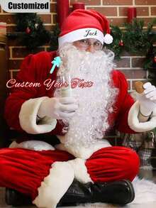 10顶/5顶/1顶 个性化优雅圣诞帽，男女通用经典红色圣诞老人帽，成人圣诞新年派对礼物，圣诞帽，个性化圣诞礼物，圣诞礼物，圣诞装饰品 - 彩色 - 查看 2