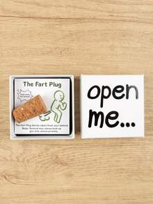 1 set Boîte cadeau drôle de bouchon de pet avec personnage de dessin animé et phrases humoristiques - Nouveauté pour Noël, anniversaires - Boîte en papier durable avec carte - Parfait pour les fêtes, les blagues de pet, le design ludique, la construction robuste - Multicolore - Voir 3