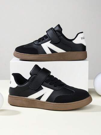 1 par de zapatillas casuales ligeras y cómodas con suela suave, correas, fáciles de usar, ideales para primavera y otoño. Nuevas zapatillas casuales de moda versátiles para niños y niñas, calzado deportivo transpirable para niños y niñas