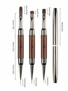 Beautizon Nailartlab 1Pc Nail Art Brush Double-Ended Drawing Line Painting Glue Pen, DIY Art Frosted Pen Holder Drawing Glue Drawing Line Nail Art Pen With Pen Cap, Women's Nail Salon Supplies