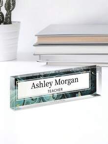 1pc Customizable Acrylic Desk Nameplate - Transparent Glossy Finish, Personalized Teacher Appreciation Gift, Employee Recognition Desk Accessory, No Battery Needed - 2 - View 4