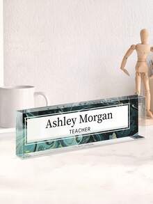 1pc Customizable Acrylic Desk Nameplate - Transparent Glossy Finish, Personalized Teacher Appreciation Gift, Employee Recognition Desk Accessory, No Battery Needed - 2 - View 17