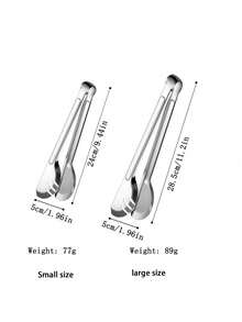1 chiếc kẹp nướng hình bán nguyệt/tròn bằng thép không gỉ, kẹp thực phẩm dùng trong nhà bếp, kẹp rau củ, kẹp salad, kẹp mì ống, kẹp bít tết chiên kiểu phương Tây, kẹp thịt nướng, kẹp đồ chiên, kẹp bánh, kẹp phục vụ tiệc buffet. - Bạc - Xem 5