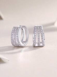 925 Sterling Silver Moissanite Earrings, Unique Design, Hypoallergenic, Suitable For Valentine's Day, Mother's Day, Wedding, Engagement, Birthday, Anniversary, Oxidation-Resistant Packaging - Earrings - View 6