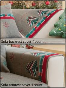 1PC Christmas Style Sofa Cover, Soft Comfortable Skin-Friendly, Can Be Spread Or Covered, Machine Washable Hand Washable, Pet Furniture Protector Sofa Cover, Suitable For All Seasons, Holiday And Daily Use For 2/3/4 Seater Sofa (Multiple Sizes Available) Autumn Decor, Room Decor, Back To School, School Supplies, - Grey - View 7