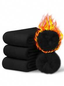 3 Pairs Snugly Velvet Winter Thermal Socks,Winter Thermal Socks-Soft, Warm & Fuzzy - Multicolor - View 5