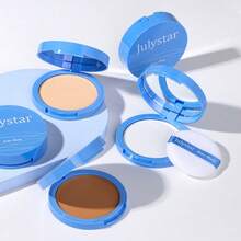 Julystar Polvo fijador mate resistente a todo tipo de clima, en 6 colores. Adecuado para fijar y retocar el maquillaje, absorbe el aceite y crea un aspecto de maquillaje natural - Multicolor - Ver 11