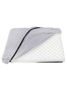 1件装狗/猫床垫，冬季保暖毛绒睡垫，底部防滑，加厚柔软泡沫垫，可水洗，适合大型犬 - 深灰色 - 查看 11