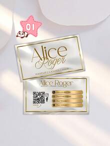 1pc Customized Champagne Gold Business Card Template, Luxury Card, Makeup Artist Card, DIY Canva Card, Eyelash Extension Branding, Elegant Design, Customizable Photo & Info Gold Social Card, Double-Sided Printing, Personalized QR Code, Personalized Gift, Customized Christmas Gift, Customized Accessories, Christmas - Multicolor - View 25