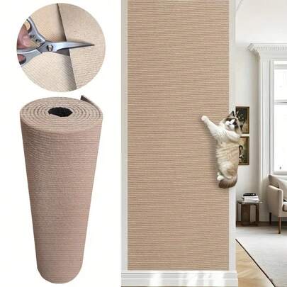 1 miếng dán tự dính cho tấm cào móng mèo, thích hợp cho mép thảm polyester bền, có thể dùng làm tấm cào móng cho mèo và bảo vệ đồ nội thất.