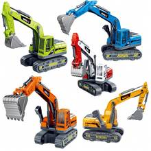 1pc Alloy Die-Cast Excavator Toy, Realistic Simulation Construction Vehicle Machinery Model, Movable Arm Crawler Digger, Durable Mini Children's Building Toy, Cute Christmas, Halloween And New Year Gift Suitable For Boys And Toddlers - Multicolor - View 1