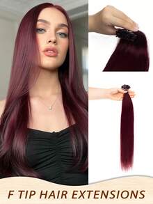 50pcs Human Hair Extensions 12-22 Inch Straight Hair Keratin F-Type Seamless Invisible High Quality Natural Real Hair For Wedding Daily Party Use - Multicolor - View 14
