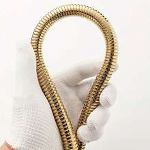 150cm/59-Inch Gold & White Shower Hose, Stainless Steel Braided Shower Hose, Universal Connector, Explosion-Proof And Rust-Proof Shower Hose