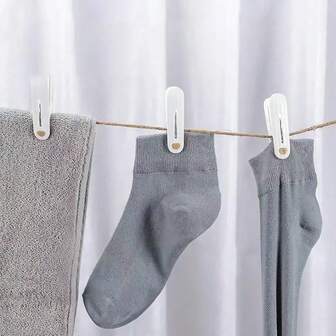 12pcs Household Seamless Clips Windproof Clothespins For Drying Clothes Plastic Socks Underwear Blanket Clips Mosquito Net Clips Multi Purpose Laundry Pegs Strong Grip Non Marking Wide Mouth Design For Indoor Outdoor Use Balcony Patio Travel Camping Dormitory Apartment Beach Poolside Laundry Room Organization Gift For Holiday Hosting Halloween Thanksgiving Christmas Home Essentials