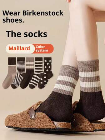 4 pares de calcetines de sirena, calcetines de estilo coreano Ins con lunares hasta el tobillo, estilo lindo de niña, a juego con mallas, entrega aleatoria