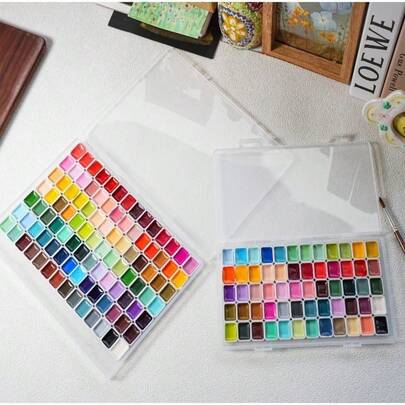 60/98 Color Vintage Dark Tone Solid Watercolor Paint - Portable Art Set For Sketching & Painting With Ancient Chinese Landscape Colors