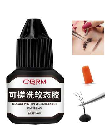1 Bottle Of Professional Lash Glue For Institutional Users, 5ml, Transparent And Undetectable/Super Strong Hold, Dries Quickly In 0.5 Seconds/Lasts For 6-8 Weeks/Waterproof Mascara Extender, Suitable For Semi-Permanent Eyelash Extensions - Professional Lash Adhesive