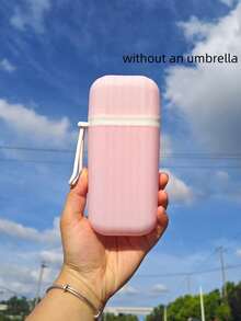 1 pezzo Ombrello a capsula, ombrello nero in gomma antivento e parasole, compatto e portatile, resistente ai raggi UV, ombrello parasole.