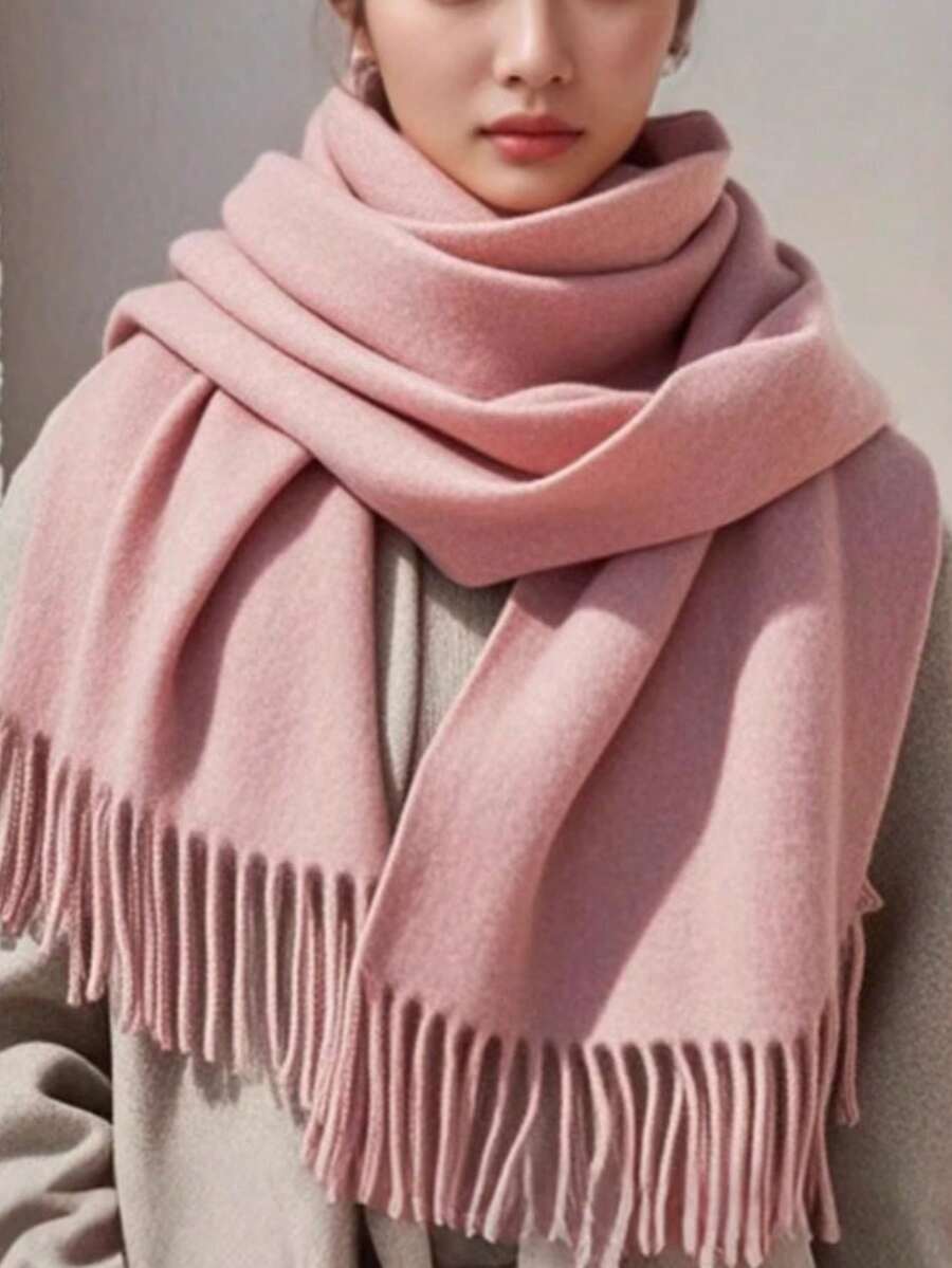 Thick Long Shawl/Blanket, 280g - Rusty Rose - View 1