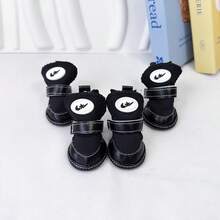 4pcs/Set Thick Warm Dog Boots With Soft Soles, Adjustable Hook And Loop, Suitable For Indoor/Outdoor Wear In Autumn/Winter For Small Dog Breeds Like Poodle, Bichon Frise, Pomeranian, Shih Tzu, Chihuahua - Multicolor - View 3