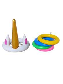 4/2/1 Set - Unicorn Theme Party Game, Inflatable Ring Toss Game Set (Unicorn & Rings), Party Game Gift, Party Decor, Adult Team Building Game, Teamwork Activity, Happy New Year 2026 Party Set