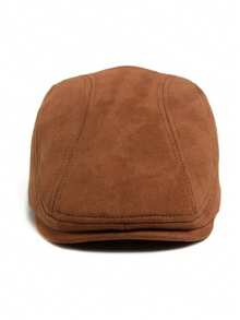 1顶铁塔印花男士报童帽，保暖平顶柔软版型，适合秋冬季驾驶，复古风格，适合徒步旅行和狩猎。 - 前進帽 - 查看 8