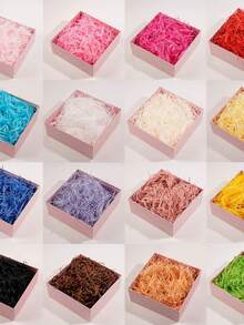 1包，150克拉菲草礼盒填充物，创意填充草，适用于生日、婚礼和伴娘礼物，皱纹纸屑，工艺碎屑拉菲草纸填充物，复活节礼物，生日派对装饰