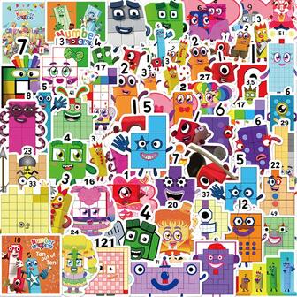 50PCS Numberblocks Stickers, Holiday Party Stickers, Adult Games Treats Classroom Crafts Favors Gifts Use Cups, Toys, Paper-Cut Window Decorations, Cars Laptop Water Bottle Cell Phone Skateboard Luggage