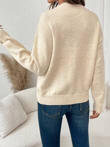 Women's Casual Cute Elegant Heart Gold Button Open Front Solid Color Drop Shoulder Knitted Sweater Cardigan Top Long Sleeves Daily Wear Office Work Streetwear Date Night Outfits Cardigan Fall Winter Going Out Outfits Clothes Christmas Thanksgiving