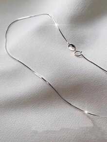 S925 Sterling Silver Snake Bone Necklace, Women Choker Sexy Minimalist Style Delicate Clavicle Neck Chain, Birthday Anniversary Thanksgiving Christmas Valentine's Day Gift For Girlfriend, With Gift Box - Silver - View 16