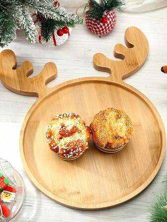 1pc Antler Trays, Ramadan Party Serving Trays, Bamboo Fruit Trays, Snack And Dried Fruit Trays, Deer-Shaped Trays, Tea Cup Mats, Tablecloths, Flower Pots, DIY Bamboo Trays. Suitable For Bathrooms, Restaurants, Family Gatherings, Friends' Gatherings, Ramadan, Valentine's Day And Other Various Gatherings And Festival Events.