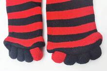 Women Toe Separator Socks Toeless Foot Alignment Socks For Yoga GYassage Pain Relief Improves Circulation Stretchy,28194486 - Đen và trắng - Xem 5