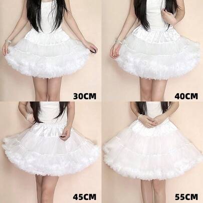 Puffy Tulle Lolita Underskirt Petticoat Tutu Dress For Women & Kids Bridal Ballgown Cosplay No Hoops Crinoline