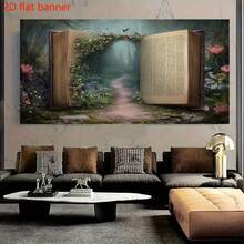 2D Flat Banner - Magical Forest Book Background Banner - Extra-Large Party Decoration - 1 - View 6