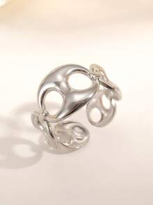 1pc Stainless Steel Fashion Rings, Suitable For Women's Daily Wear - Silver - View 17