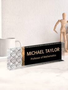 1pc Customizable Acrylic Desk Nameplate - Transparent Glossy Finish, Personalized Teacher Appreciation Gift, Employee Recognition Desk Accessory, No Battery Needed - 2 - View 8