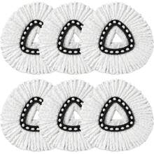 HOMEXCEL Mop Replacement Heads Compatible With O-Cedar EasyWring Spin Mops 6 Pack-Washable Microfiber Spin Head Refills-Easy Cleaning Mop Head Replacement - trắng - Xem 1
