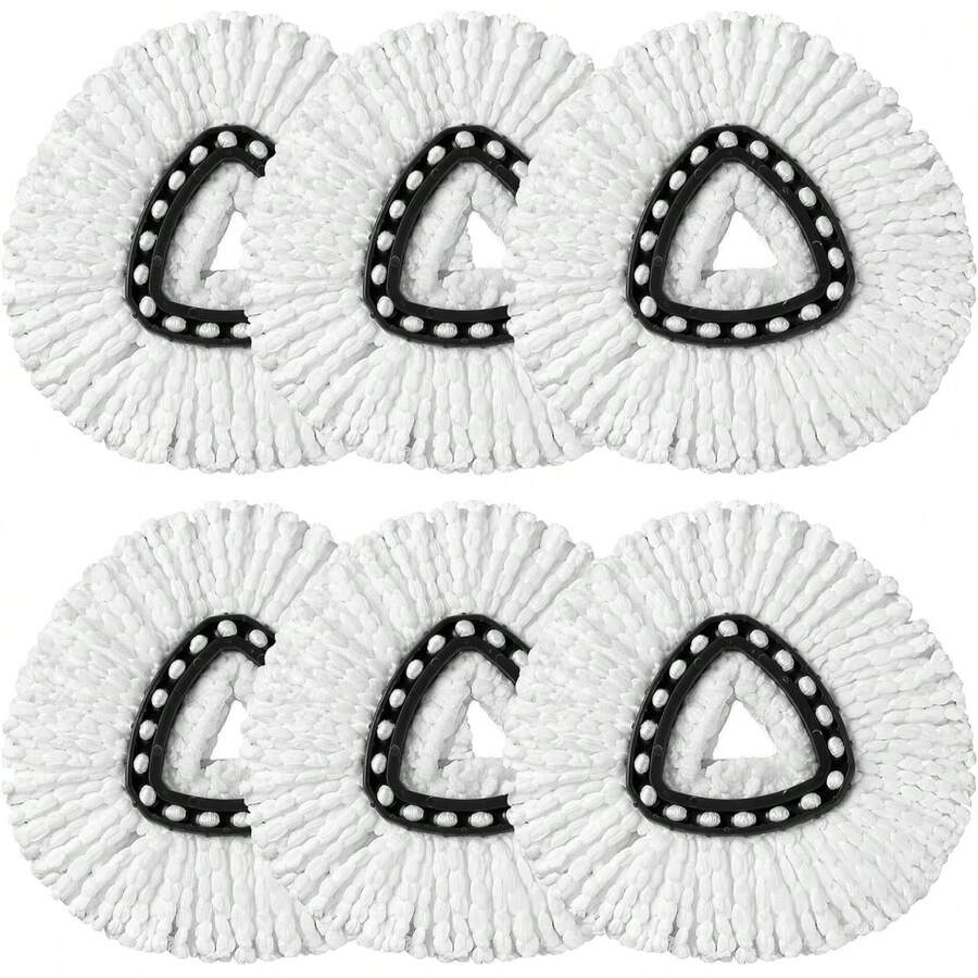 HOMEXCEL Mop Replacement Heads Compatible With O-Cedar EasyWring Spin Mops 6 Pack-Washable Microfiber Spin Head Refills-Easy Cleaning Mop Head Replacement - trắng - Xem 1