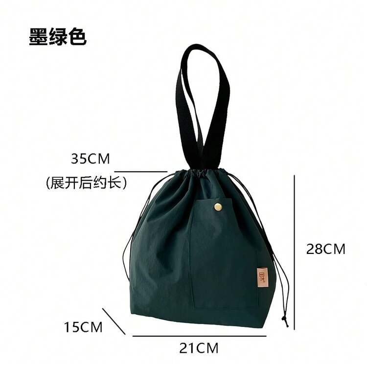 1个高品质尼龙保温午餐包，便携式午餐盒手提袋，适合学生和上班族 - 摩卡棕 - 查看 10