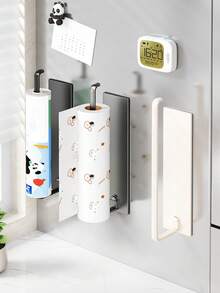 1/2pcs Magnetic Paper Towel Holder, Wall-Mounted Paper Towel Rack, Cling Film Rack, Kitchen Spice Rack, Fridge Side Storage Rack, Towel Bar, Suitable For Kitchen Storage Of Paper Towels, Seasonings, Kitchen Accessories Kitchen Items Kitchen Accessories Kitchen Tools