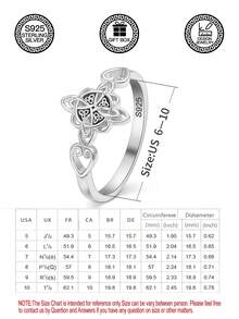 1枚S925纯银十字架凯尔特心形女巫结戒指，日常佩戴百搭，派对吸睛，信仰象征，幸运符，男女皆宜，生日/情人节礼物，附赠礼盒 - 十字架凱爾特愛心女巫結 - 查看 11
