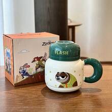 Large Capacity Water Kettle Mug With Lid, Ceramic Office Home Drinking Cup, Judy Nick - Multicolor - View 10