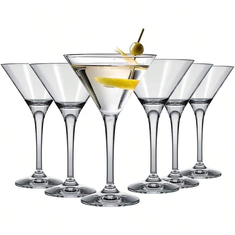 NADIR Set 6 Piezas Copas Martini Coctel Margarita Vidrio Vasos De Cóctel Reutilizables Para Bar Margarita Whisky Ginebra Tequila aptos para lavaplatos 250 ML - transparente - Ver 1