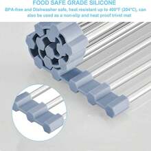 Over The Sink Dish Drying Rack, Roll Up Dish Drying Rack Kitchen Dish Rack Stainless Steel Sink Drying Rack, Foldable Dish Drainer, Gray - Light Grey - View 8