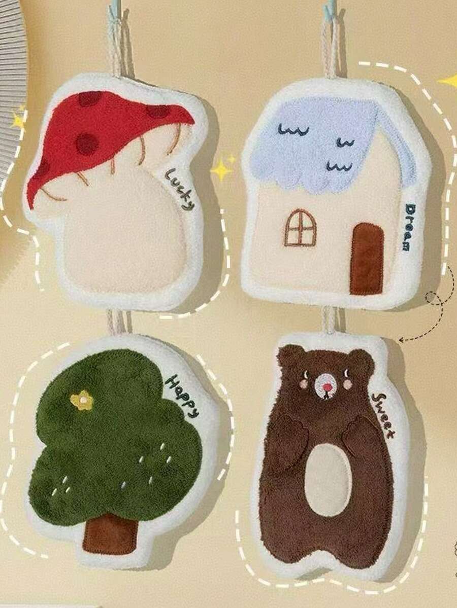 Trending Mini Umbrella Towel, Coral Fleece Thick Absorbent Hand Towel For Home, Kitchen, Bathroom, Hanging Style - Mushroom House Little Umbrella - View 1